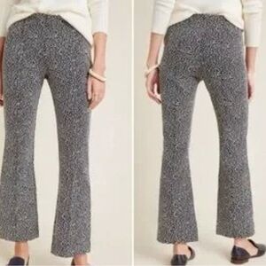 Anthropologie Essential Crop Flare Leopard Black & White Size M